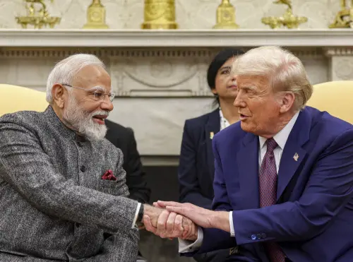 Prime Minister Narendra Modi with US President Donald Trump during a meeting at the White House in Washington, DC, USA | File photo: PTI