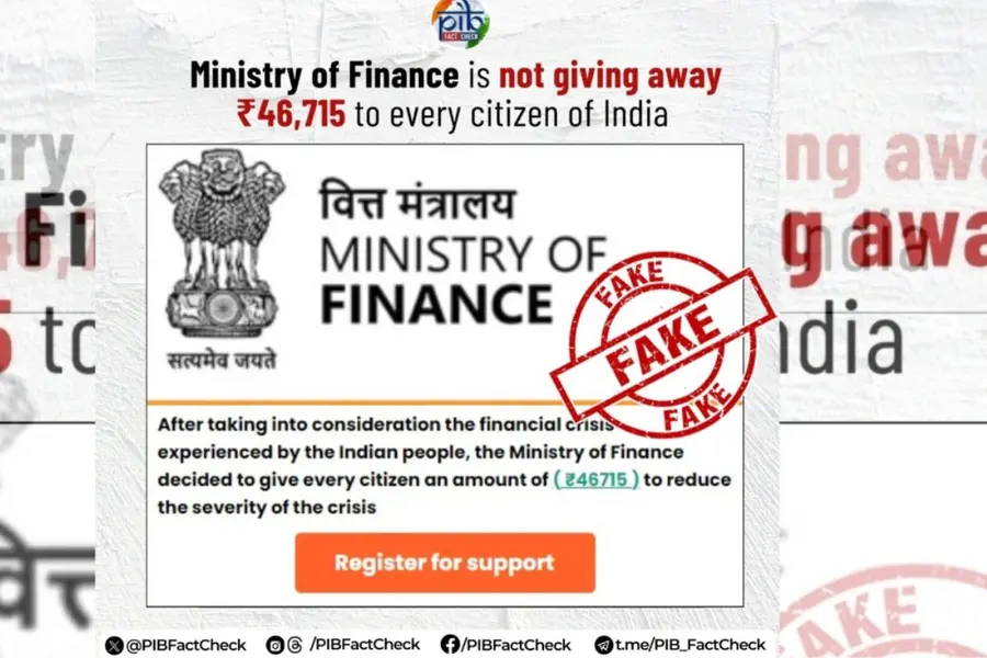 Fact check: No, the Ministry of Finance is NOT offering ₹46,715 to Indian citizens