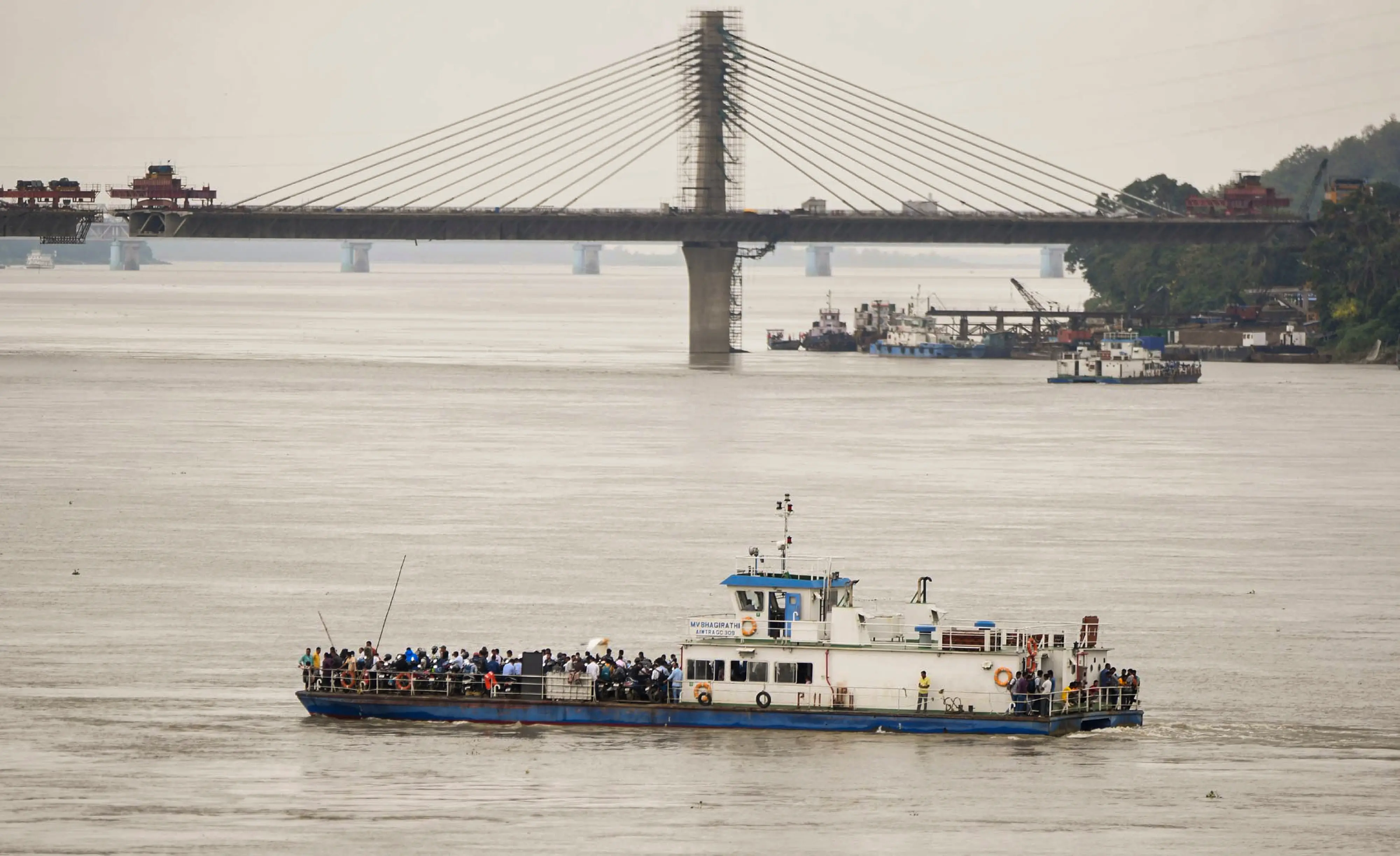A passenger ferry crosses the river Brahmaputra in Guwahati | File photo: PTI