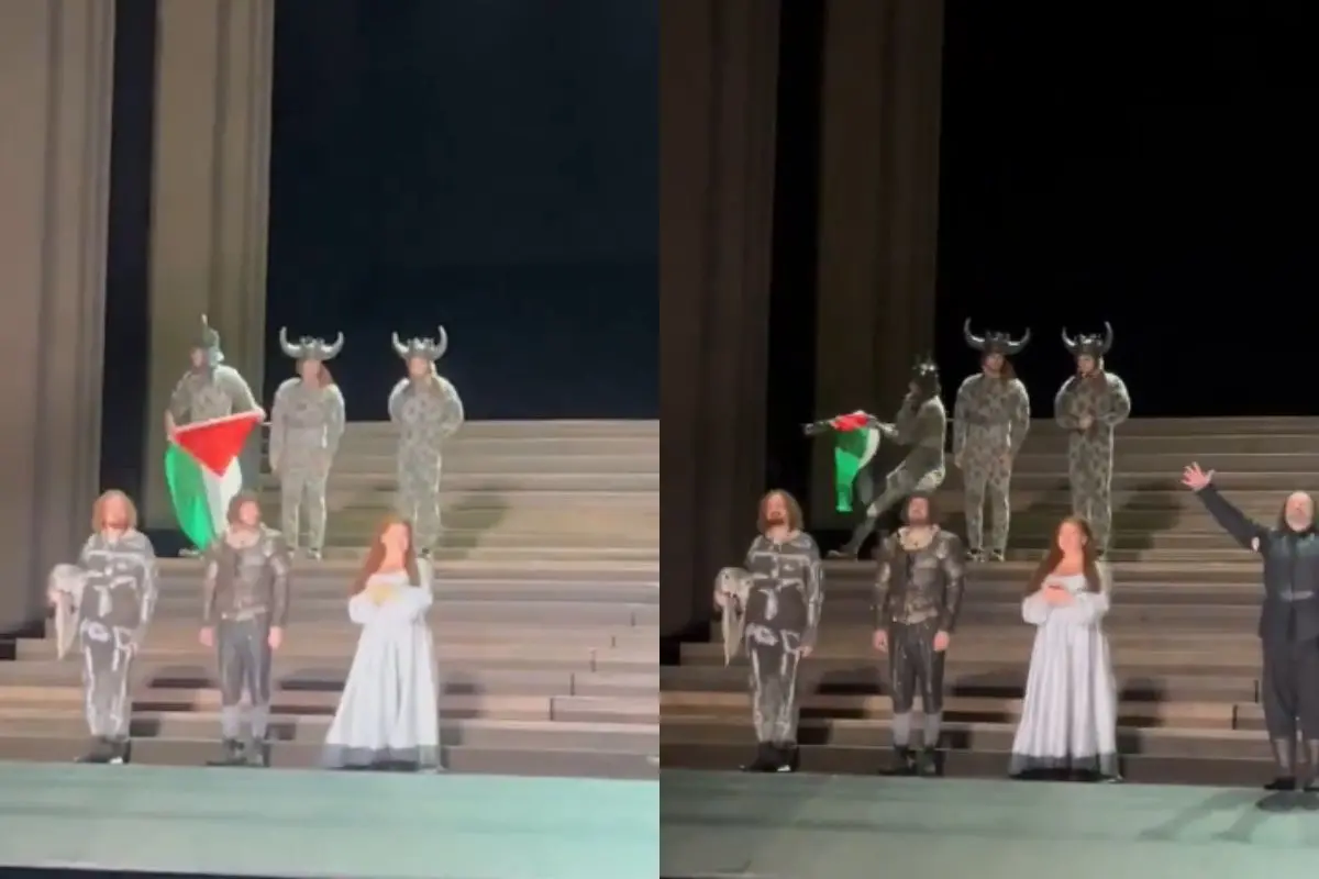 Pro-Palestinian protest prompts scuffle onstage at Royal Opera House in London | Photo: X