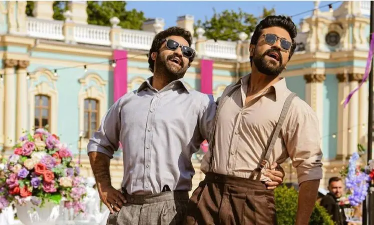A still from the song Naatu Naatu