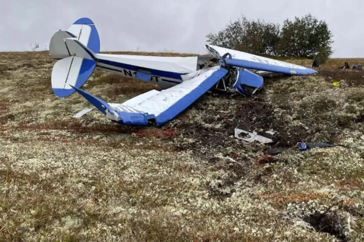 NTSB photo of the crash site of the Piper PA-18 near St. Mary's, Alaska in September of 2023
