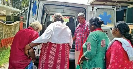 Family being safely taken to another location