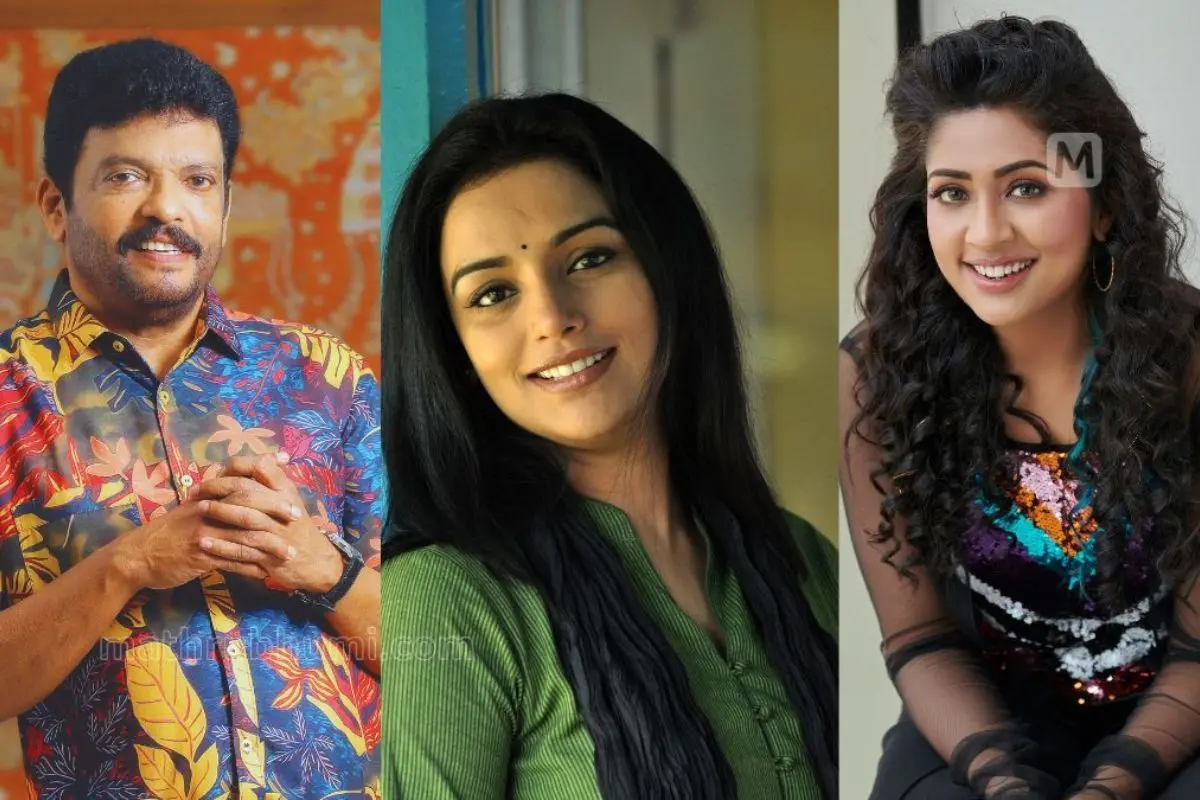 Jagadish; Shwetha Menon; Navya Nair | Photo: Vivek R Nair; Archives; Shafi Shakir/Mathrubhumi