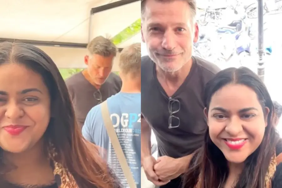 A screengrab of the video shared by the woman, Nikolaj Coster-Waldau