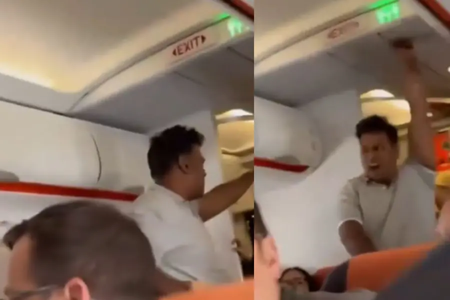 Passenger shouting threats