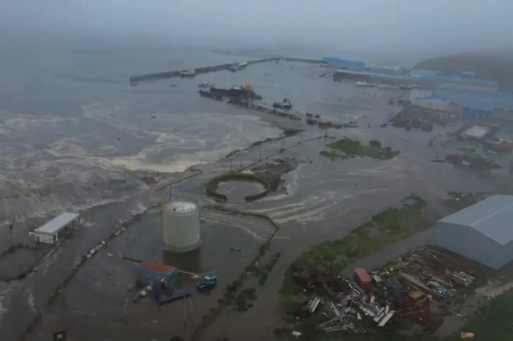 This image taken from a video released by Geophysical Service of the Russian Academy of Sciences