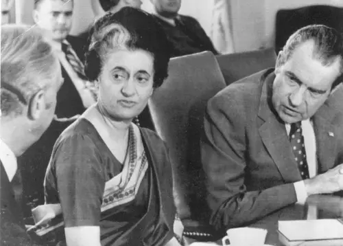 Prime Minister Indira Gandhi with American president Richard Nixon