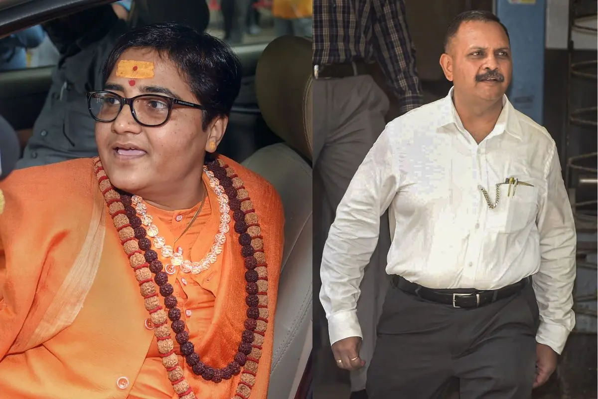 Sadhvi Pragya Singh Thakur and Lt Col Prasad Purohit (L to R)