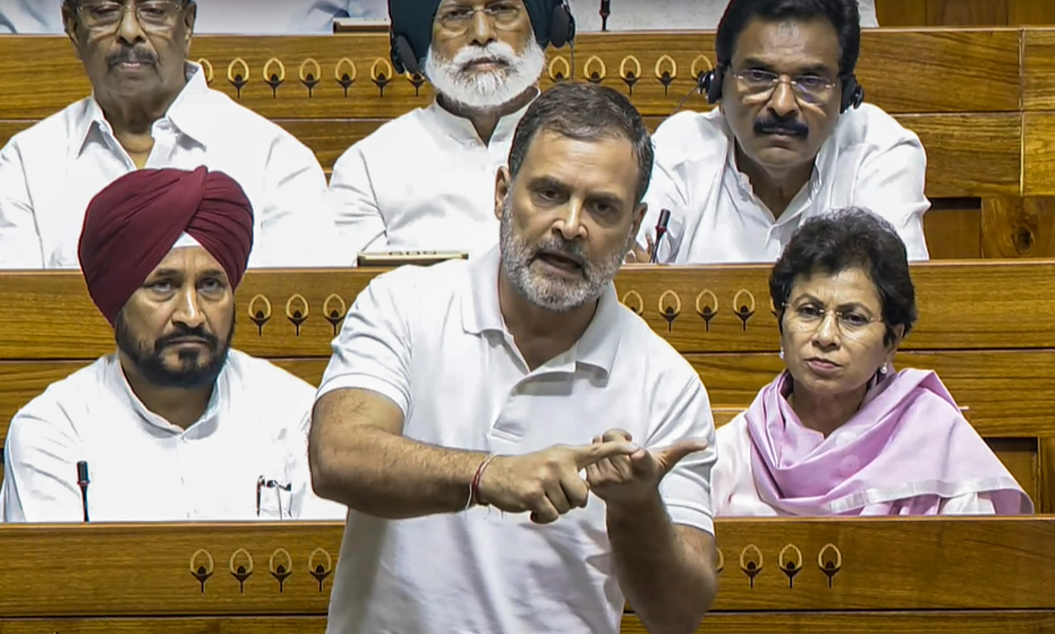 Lok Sabha LoP Rahul Gandhi speaks during the discussion on Operation Sindoor in the Lok Sabha, during the Monsoon Session of Parliament, in New Delhi | Photo: ANI