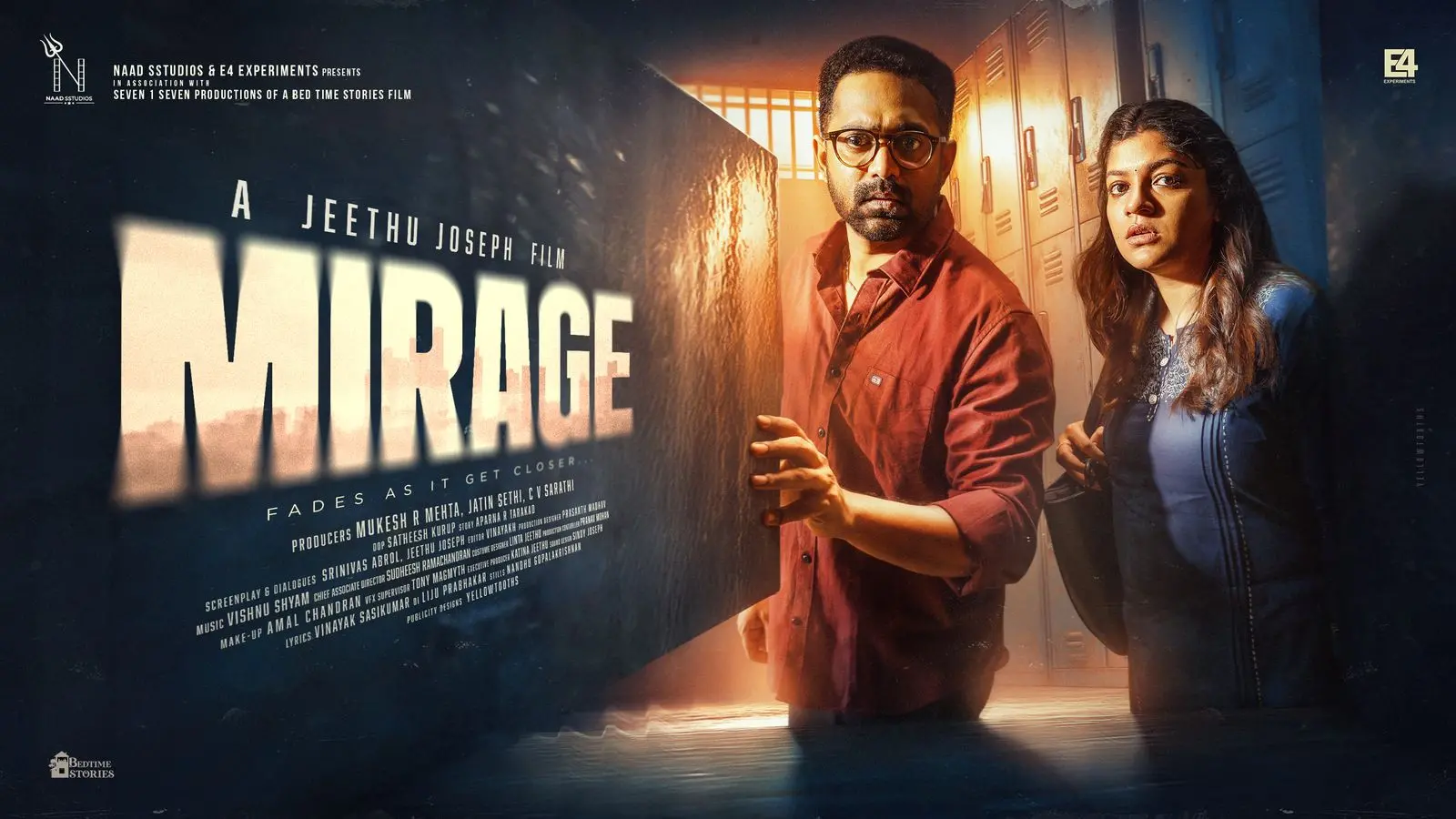Asif Ali and Aparna Balamurali in the second look poster of Jeethu Joseph's 'Mirage'