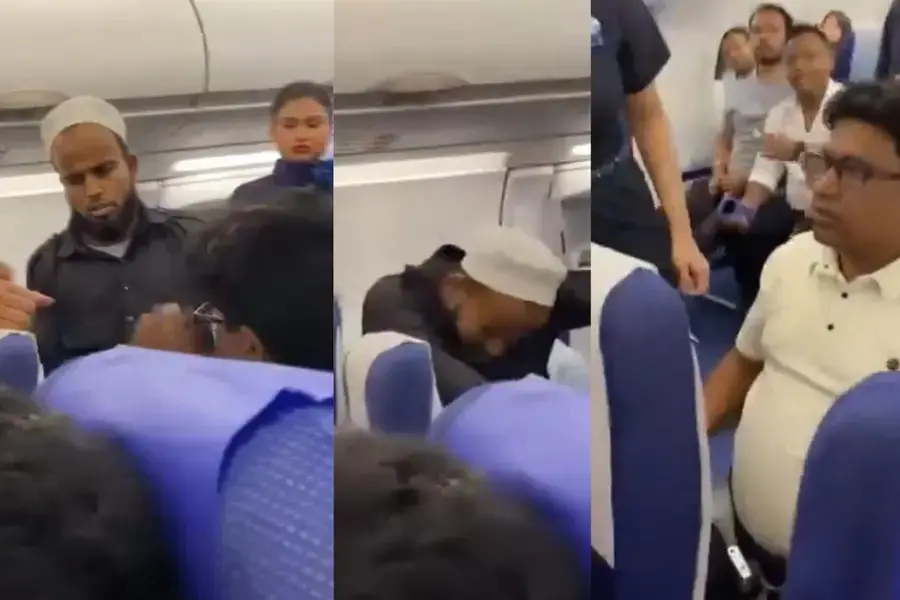 Visuals of the incident aboard the Mumbai-Kolkata IndiGo flight | Photo: Screengrab/ X