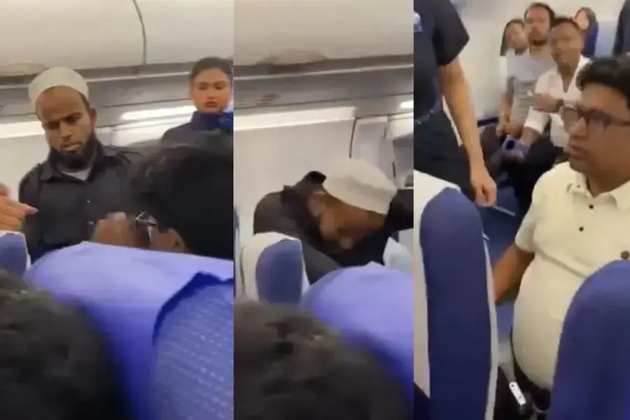 Visuals of the incident aboard the Mumbai-Kolkata IndiGo flight | Photo: Screengrab/ X