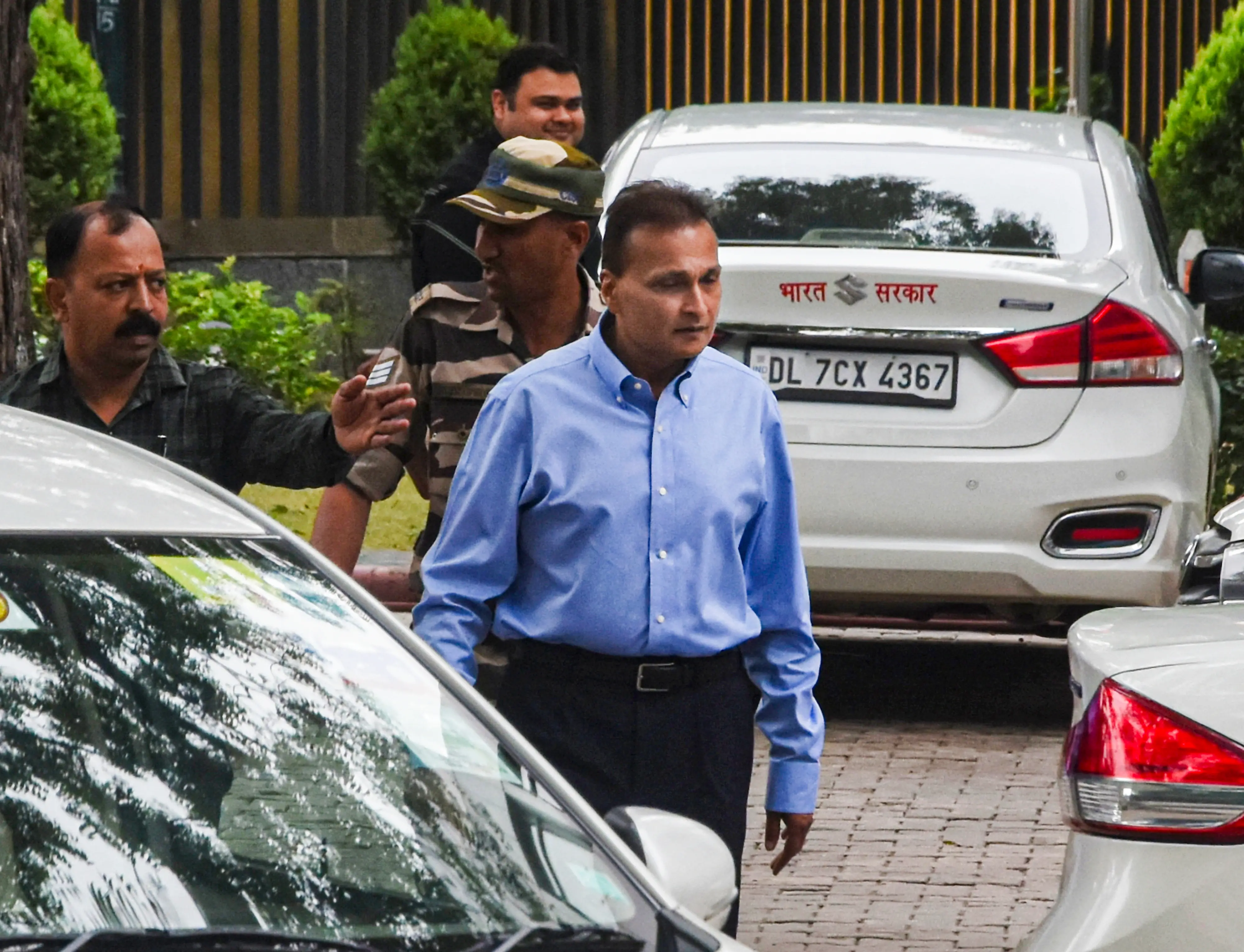 Industrialist Anil Ambani arrives to appear before the Enforcement Directorate for questioning in a money laundering case linked to alleged multiple bank loan frauds, in New Delhi. | Photo: PTI
