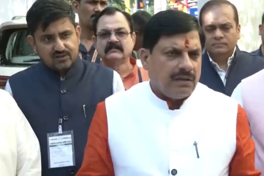 Madhya Pradesh Chief Minister Mohan Yadav speaking to the media