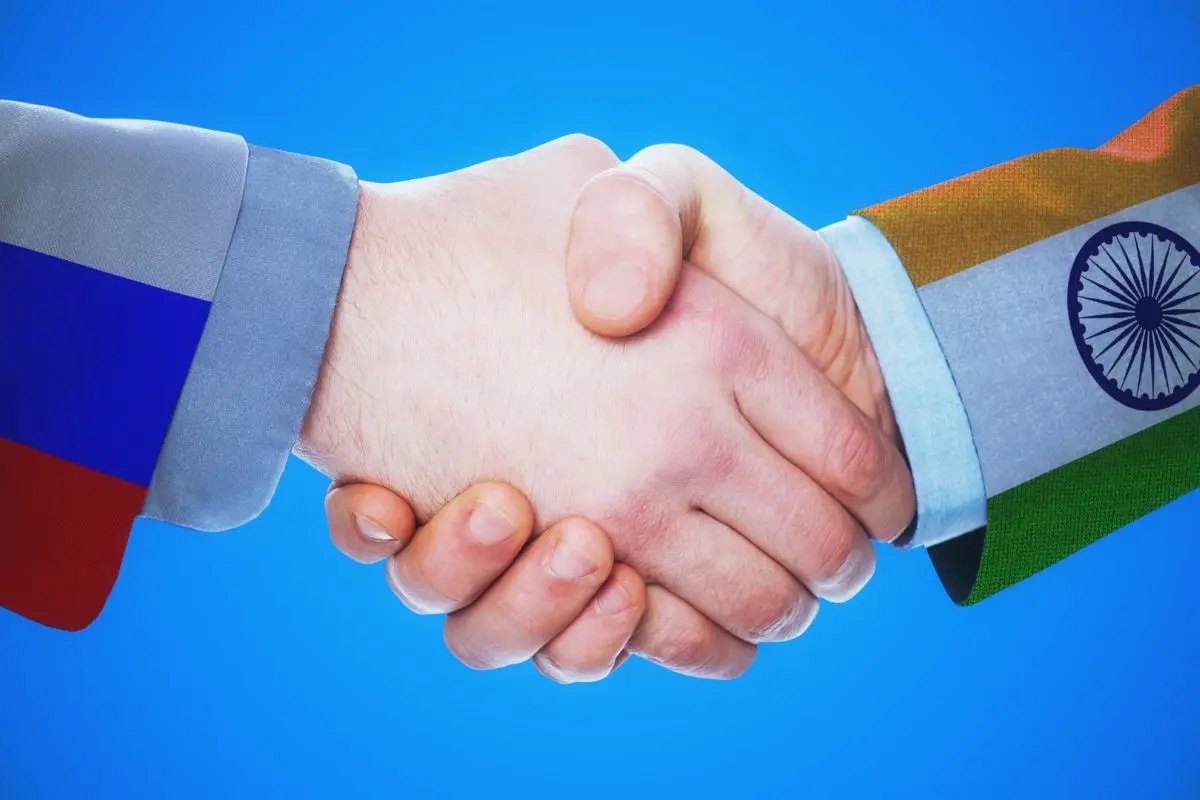 India and Russia flags side by side, underscoring a time-tested partnership in a changing global landscape. Representative photo: X