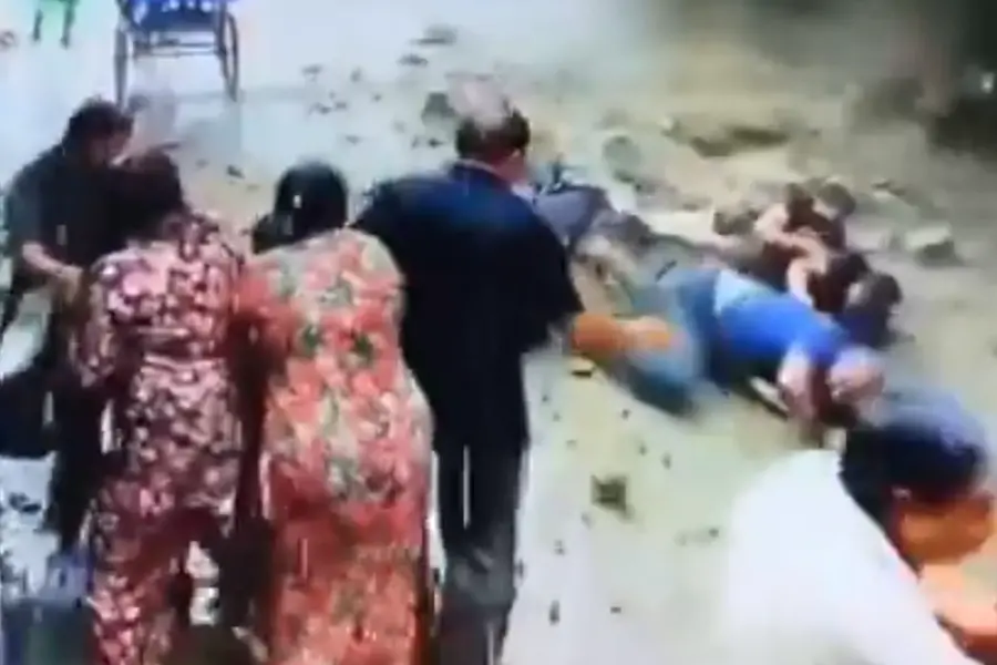A screengrab of the video showing the incident | PTI
