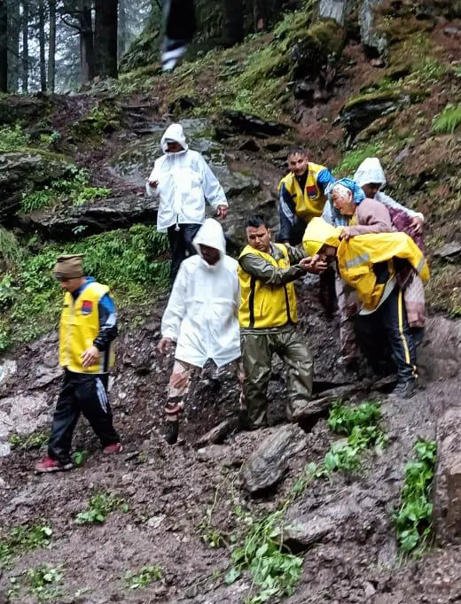 Indo-Tibetan Border Police (ITBP) personnel rescues victims of flash flood caused by cloudburst, at Dharali in Uttarkashi | Photo: ANI