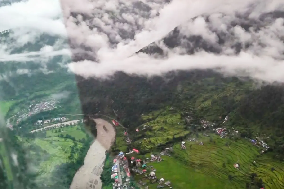 A cloudburst-hit area of Uttarkashi district in Uttarakhand on Wednesday, August 6, 2025 | Photo: PTI