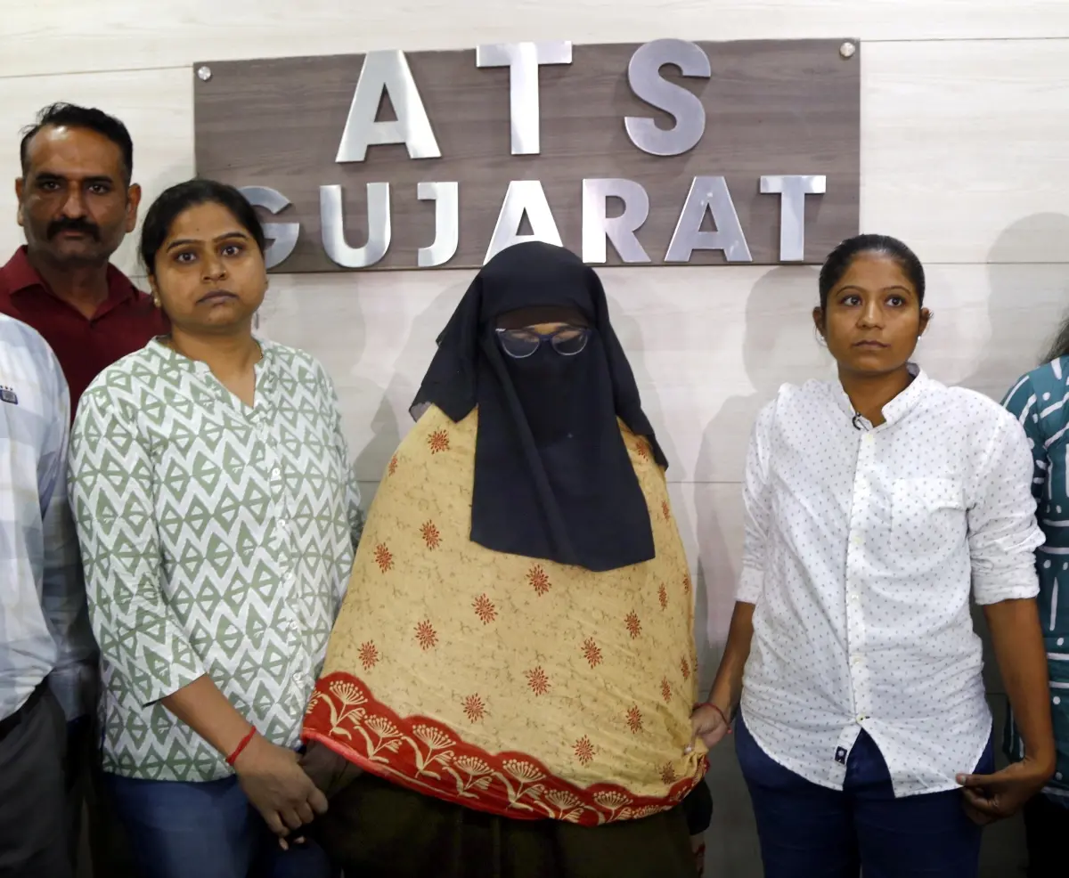 Shama Parveen Ansari, after her arrest by the Gujarat ATS | Photo: PTI
