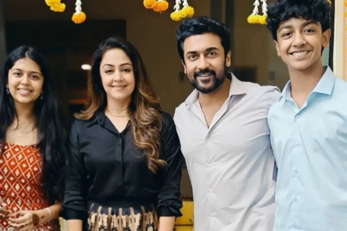 From (L) Diya, Jyothika, Suriya and Dev | Photo: Instagram