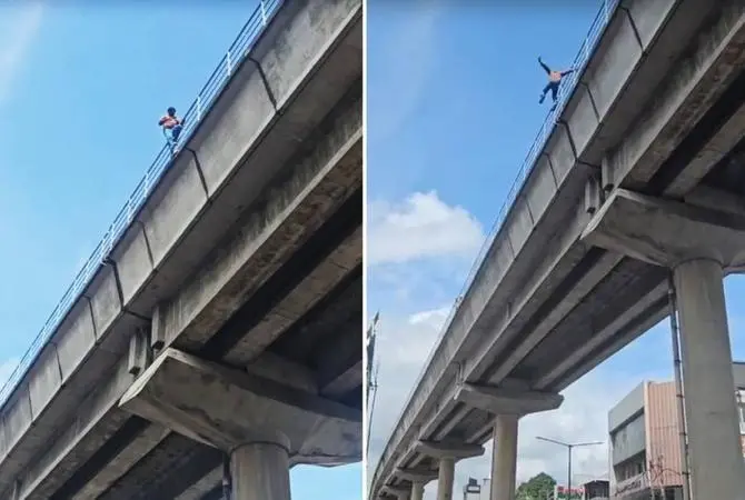 Youth seen standing on the Kochi Metro track moments before attempting to jump off