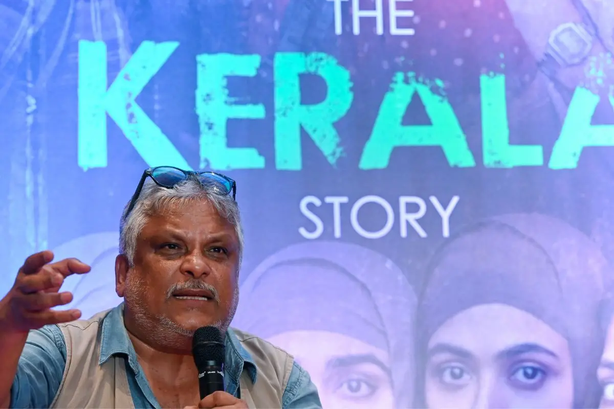 Bollywood director Sudipto Sen speaks during a press conference of his film 'The Kerala Story'. Photo: AFP