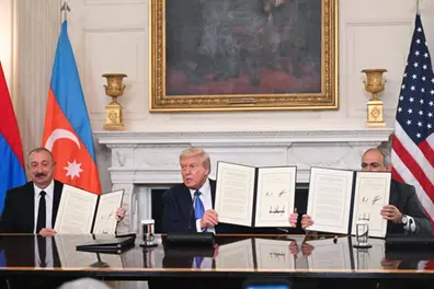 Azerbaijan, Armenia sign historic peace deal at White House in Washington