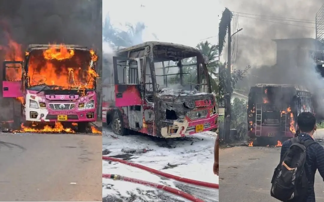 When the Sana bus caught fire in Kondotty | Scrrengrab