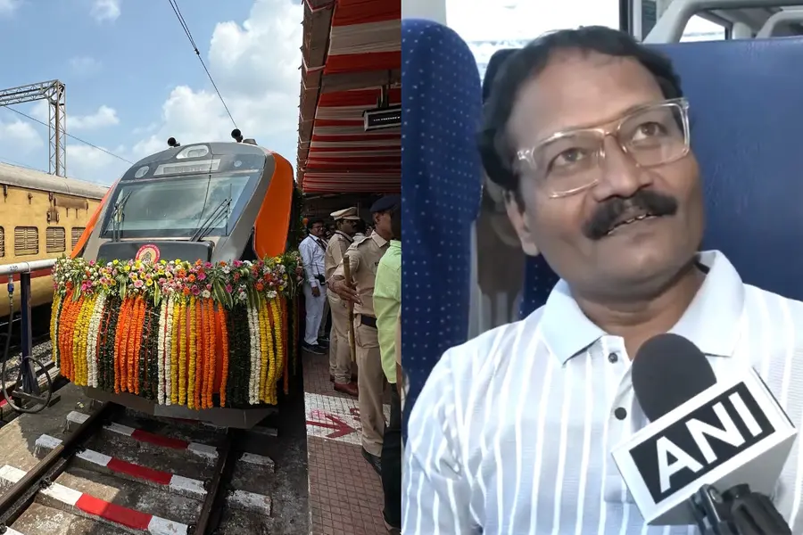 Commuter on board the Nagpur–Pune Vande Bharat Express