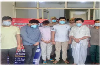 The accused arrested in the fake international police racket in Central Noida | Photo: Police Commissionerate, Gautam Buddh Nagar/ X