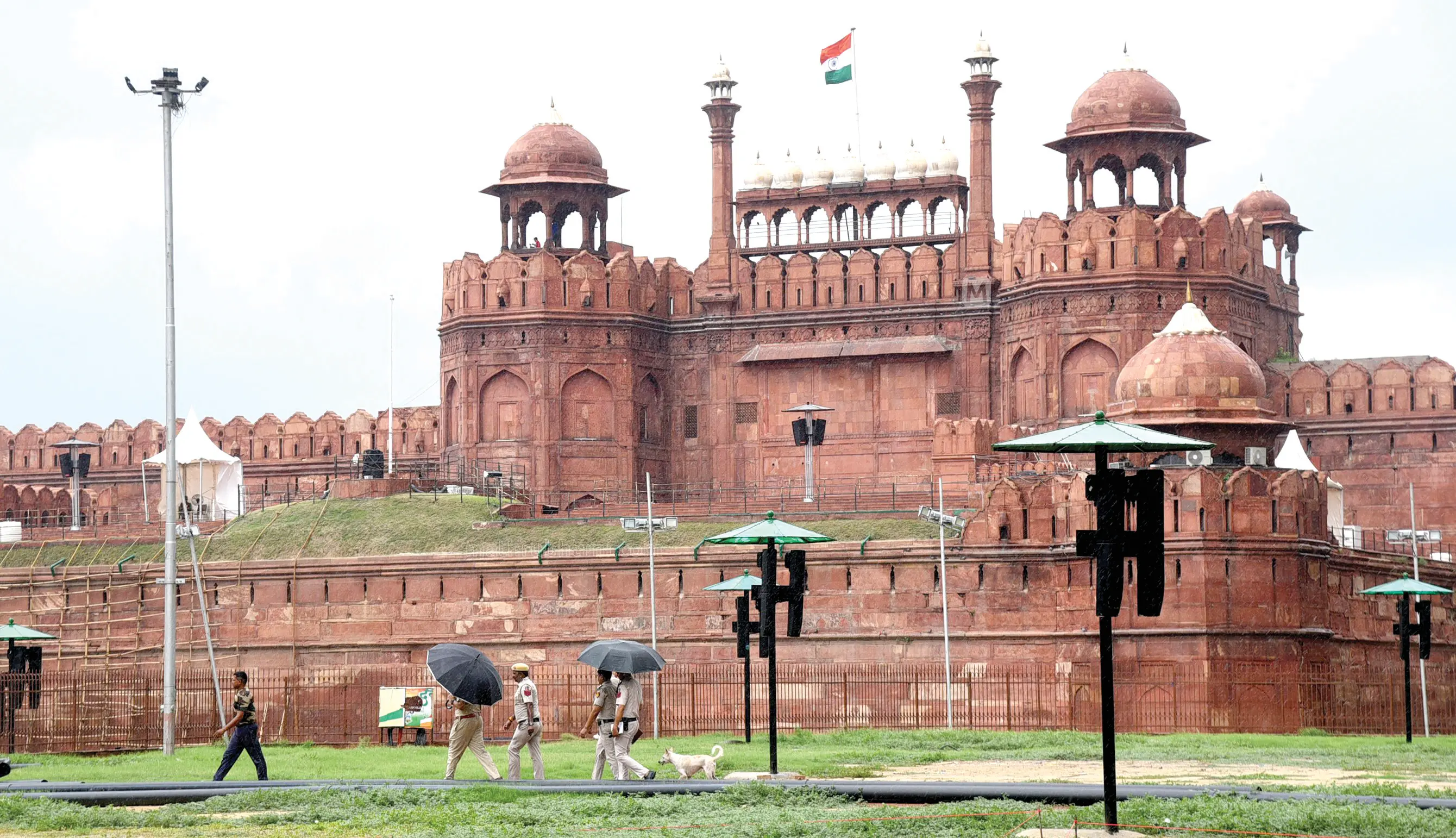 Security measures employed at the Red Fort ahead of the upcoming Independence Day celebrations | Photo: PG Unnikrishnan/ Mathrubhumi