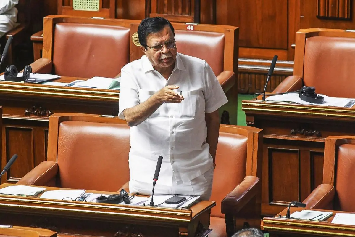 Karnataka Cooperation Minister K N Rajanna speaks during the Monsoon session of Karnataka Assembly (File photo: PTI)