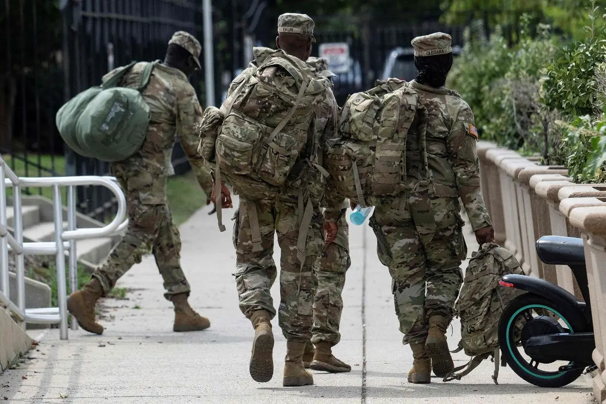 Members of the National Guard depart the DC Armory in Washington, DC, on August 12, 2025 after troops were ordered to report on Tuesday morning, according to media reports (Photo: AFP)