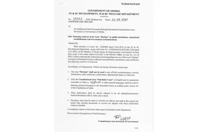 Odisha Govt bans use of ‘Harijan’ in official communications