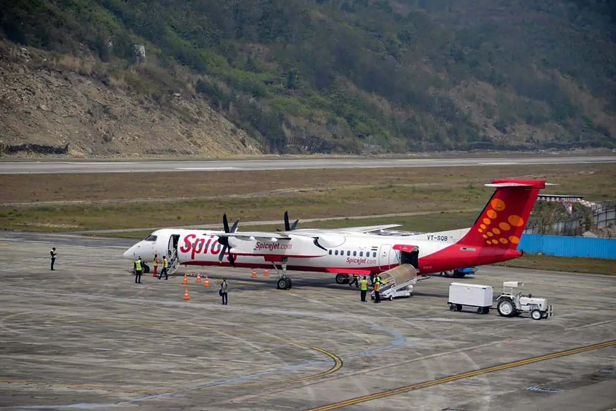 Pakyong airport in Sikkim as a SpiceJet aircraft took off for New Delhi | File photo: PTI