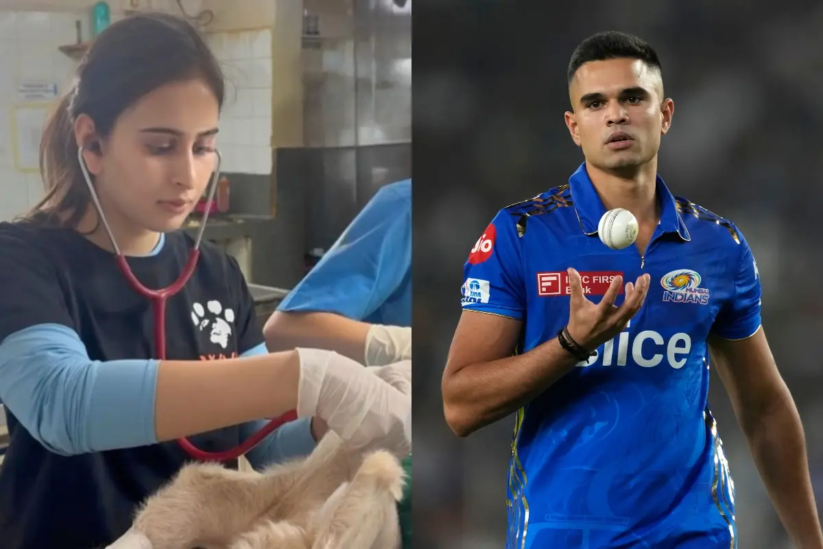Saaniya Chandok and Arjun Tendulkar | Photo: Instagram/mrpaws.in, AP