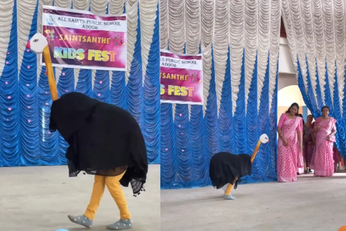 The child dressed in the Ostrich costume (Screengrab: Instagram)