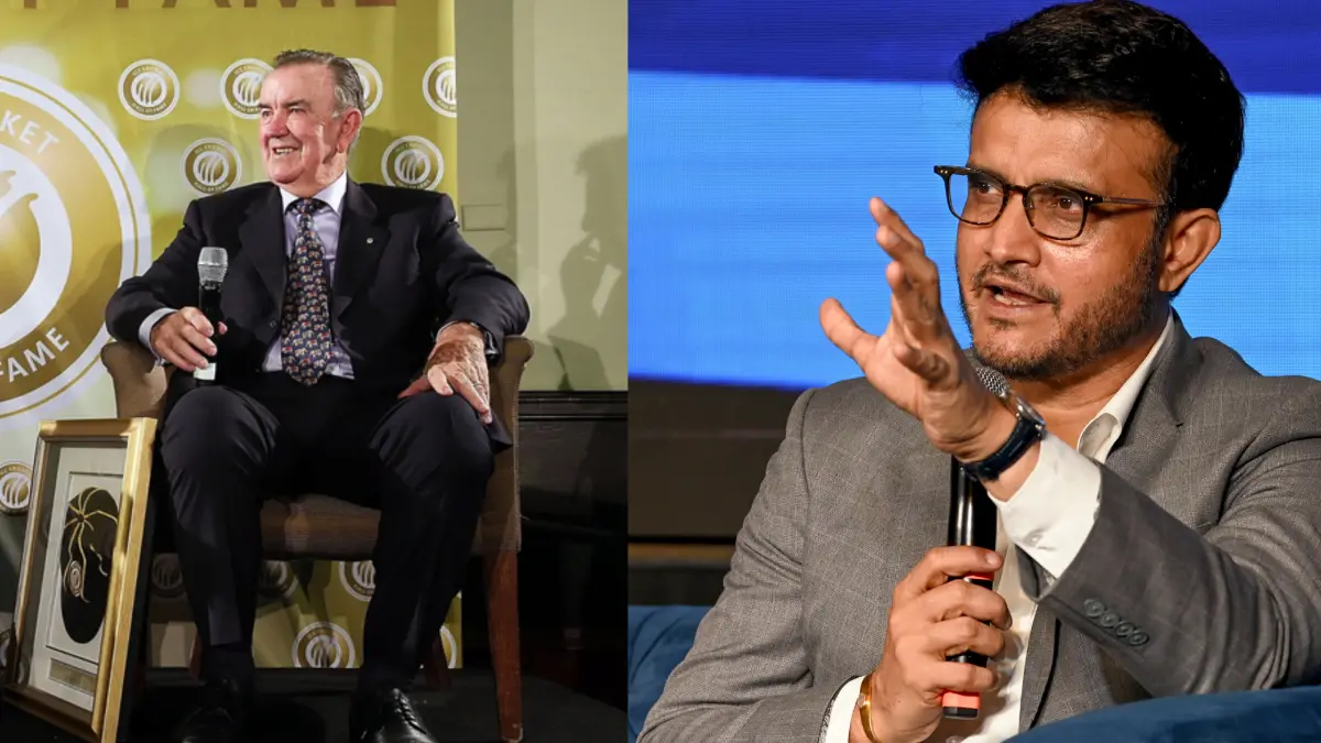 From (L) Bob Simpson, Sourav Ganguly | Photos: PTI/IANS