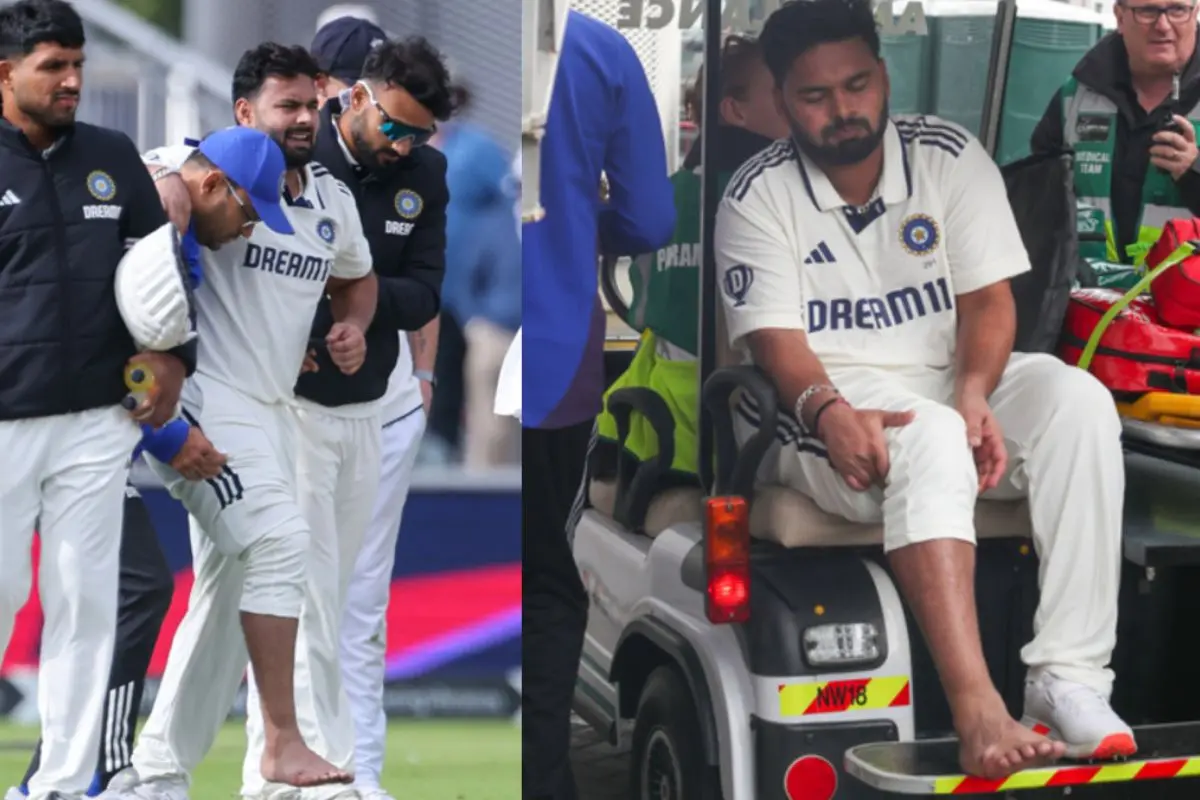 Injured Rishabh Pant escorted out of ground | Photos: IANS