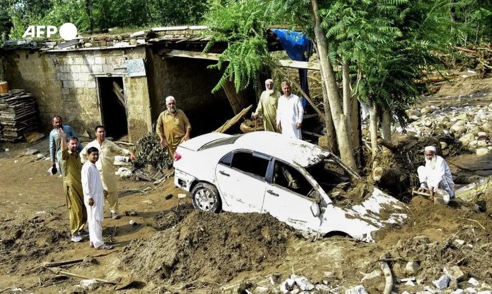 Rescuers struggled to retrieve bodies from muddy debris on Saturday after flash floods triggered by heavy monsoon rains across northern Pakistan | Photo: AFP News Agency/ X @AFP