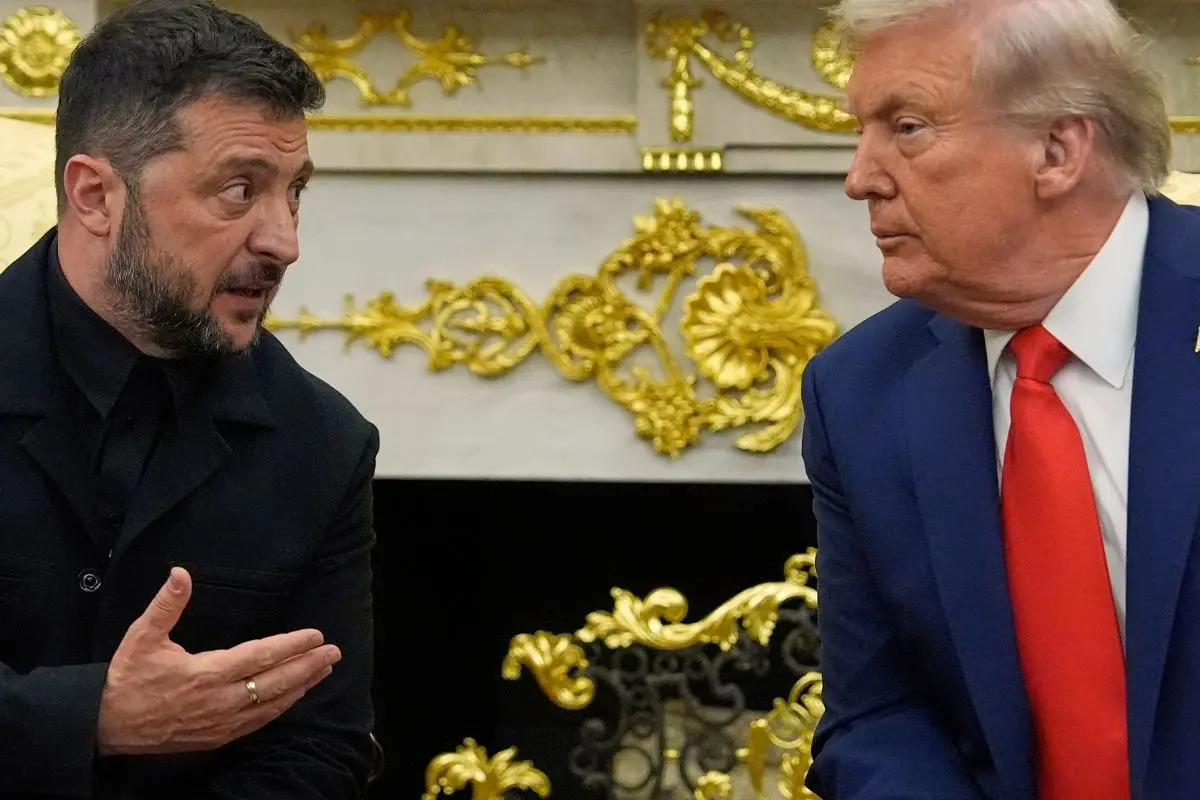 President Donald Trump meets with Ukraine's President Volodymyr Zelenskyy in the Oval Office at the White House, Monday, Aug. 18, 2025, in Washington. Photo: AP
