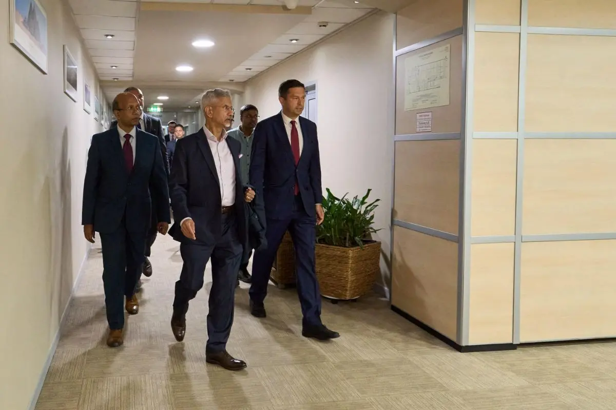 EAM Jaishankar arrives in Moscow on an official visit to Russia | Photo: @IndEmbMoscow on X