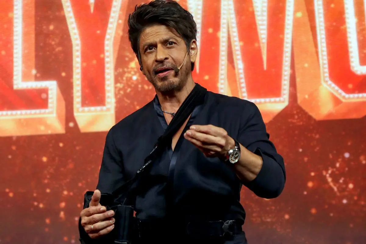 Bollywood actor Shah Rukh Khan during the preview launch of his son Aryan Khan's upcoming directorial debut on Netflix 'The Ba***ds of Bollywood', in Mumbai, Wednesday, Aug. 20, 2025. Photo: PTI