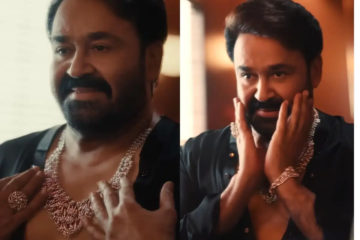 Mohanlal dazzles in jewels as he embraces his feminine side in the viral Vinsmera ad. Photos: X