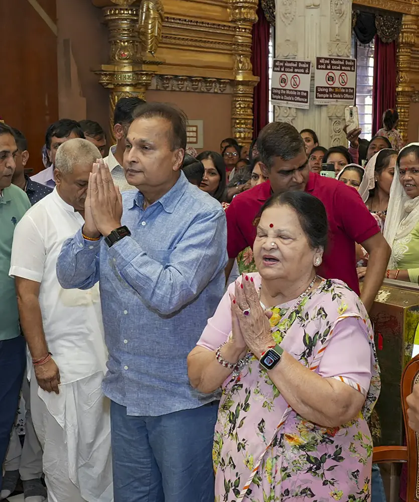 Industrialist Anil Ambani with his mother Kokilaben Ambani | PTI