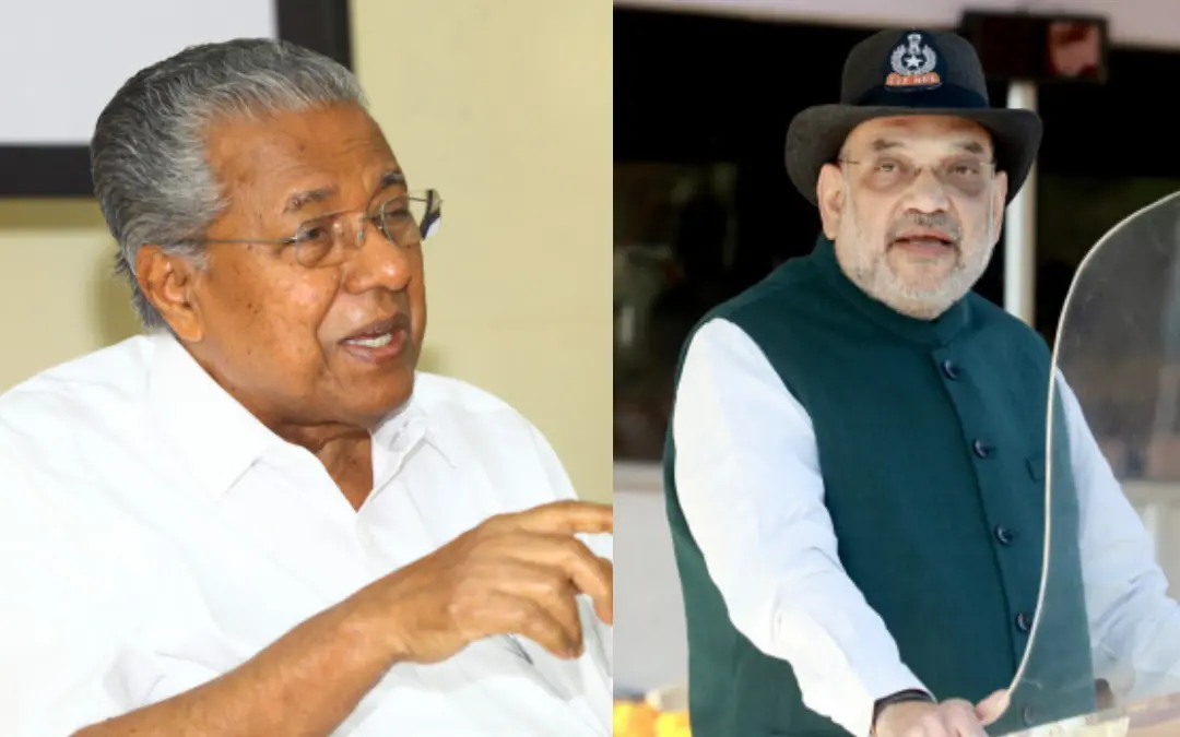 Pinarayi Vijayan and Amit Shah | Photos: Mathrubhumi, ANI