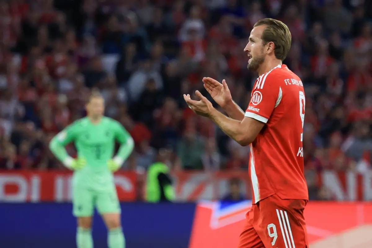 Bayern Munich's English forward #09 Harry Kane reacts as he leaves the pitch during the German first division Bundesliga football match between FC Bayern Munich and RB Leipzig in Munich, southern Germany. | Photo: AFP
