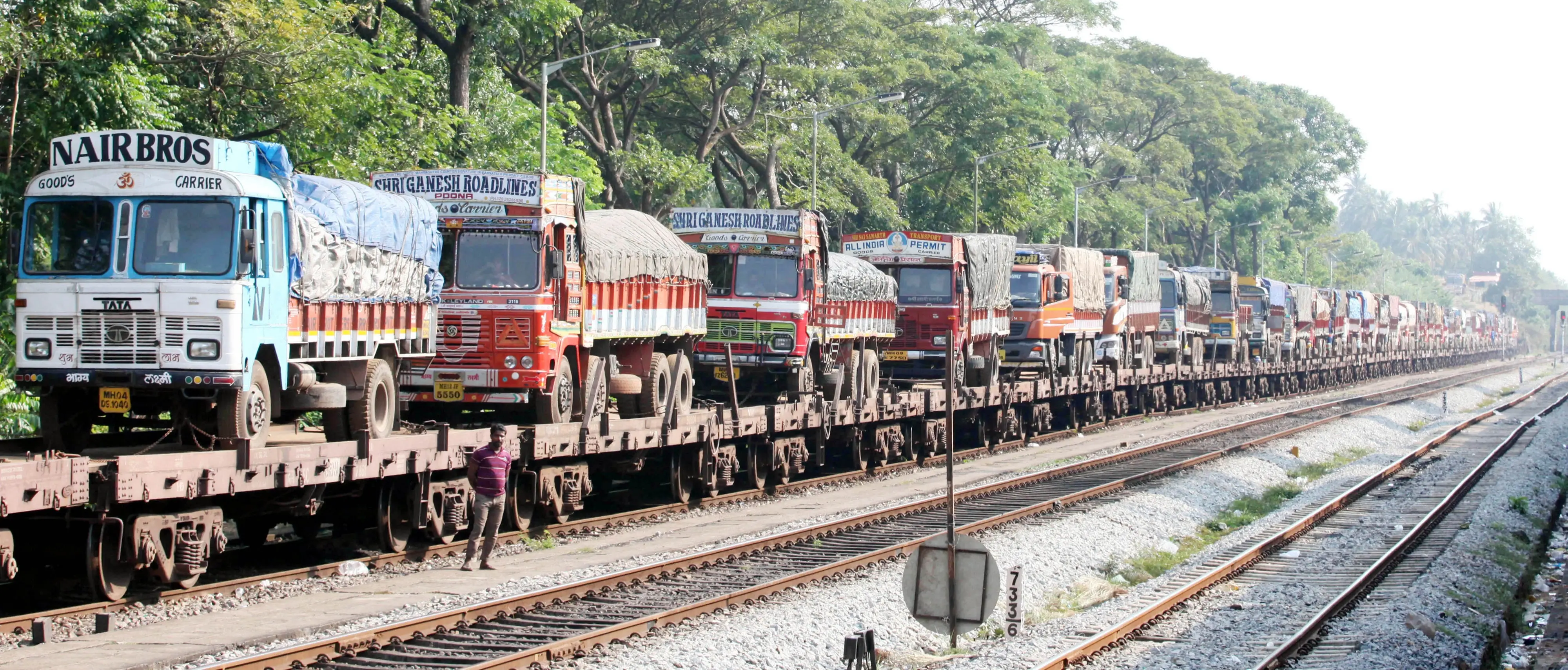 Loaded trucks being taken to Maharashtra using the Ro-Ro service on the Udupi-Konkan railway | File photo: Mathrubhumi/ Ramanath Pai N
