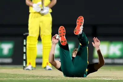 Wiaan Mulder survives scary bowling injury in 2nd ODI against Australia | WATCH